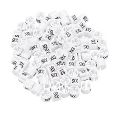 100 PCS White Clothes Hanger Marker 2XS Size Tag Fits 3mm Rod Color Coding