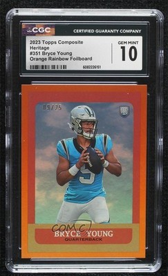2023 Composite Orange Rainbow Foilboard 9/25 Bryce Young CGC 10 Rookie RC 10a4