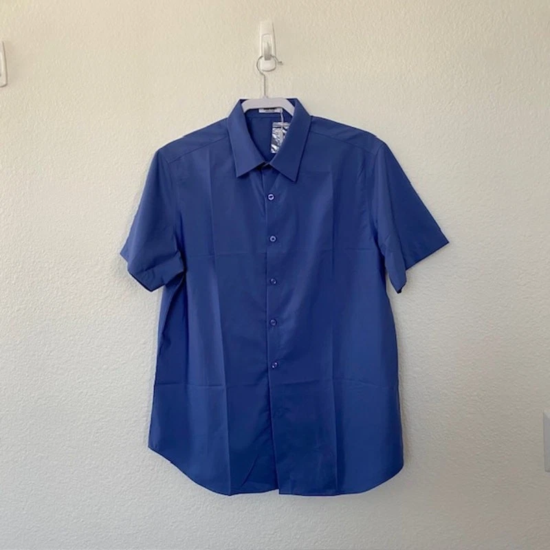 COOFANDY Camicia Uomo Manica Lunga In Cotone Oxford | Azzurra Taglia L | Business Casual Con Tasca E Gommini | Perfetta Per Ufficio E Tempo Libero