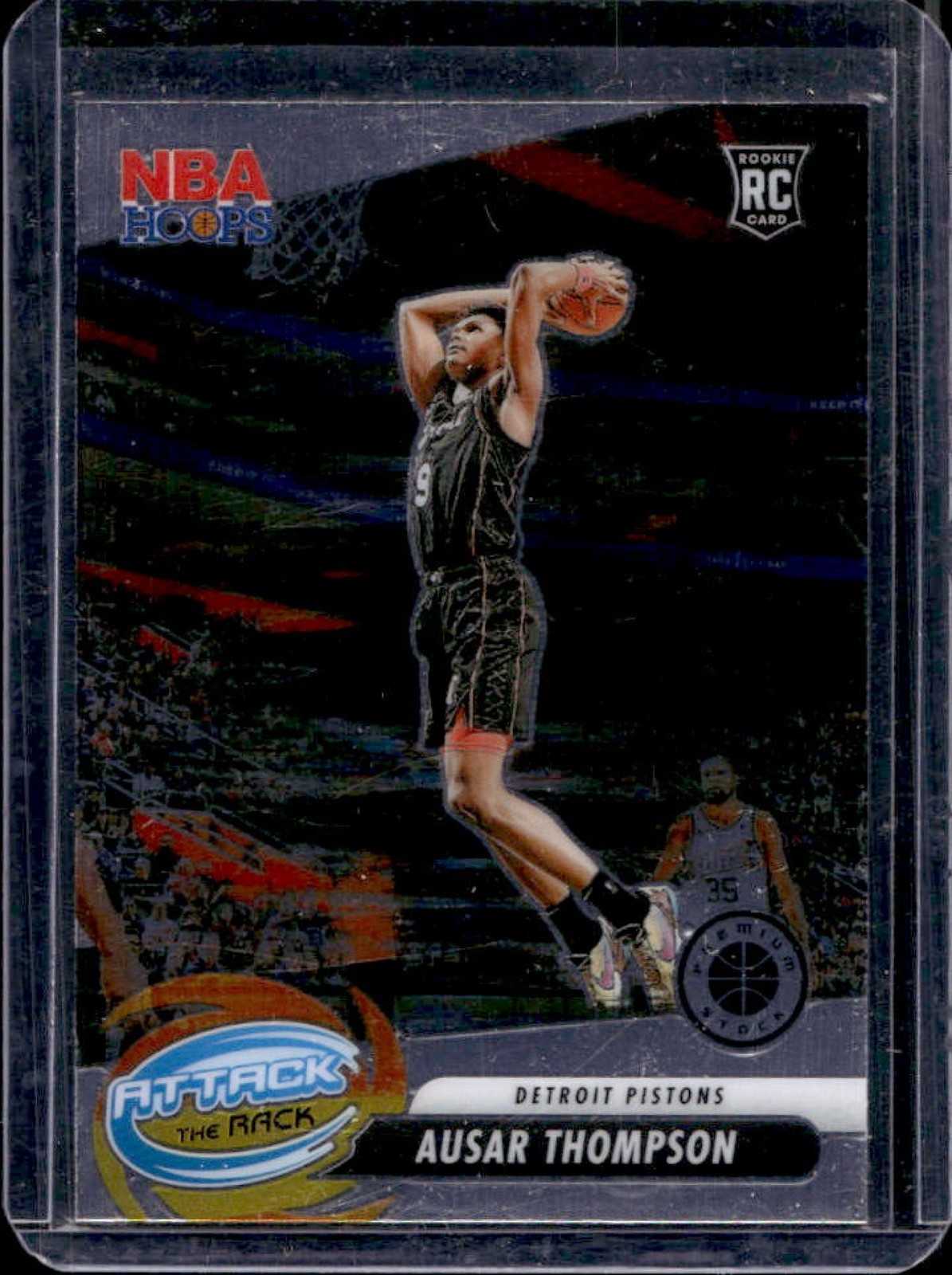 2023-24 Panini Hoops Premium Stock Ausar Thompson Attack the Rack RC #5 Pistons