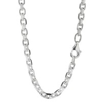 Halskette 55Cm Anker Diamantiert Aus 925 Silber Collier 3,0Mm Breite Silberkette
