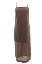 M&S Women's Dress Chocolate Brown Sleeveless Straight Neck New