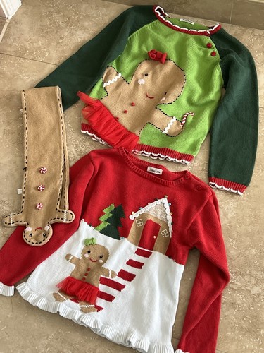 Neiman Marcus 2017 Youth Gingerbread Girl Cotton Christmas Sweater Lot Size 6/7 - Picture 3 of 10