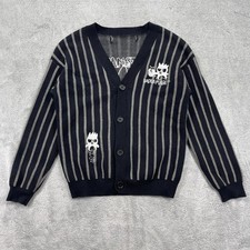 Forever 21 Cardigan Sweater Boys Medium Black Striped Badtz Maru Dont Stare