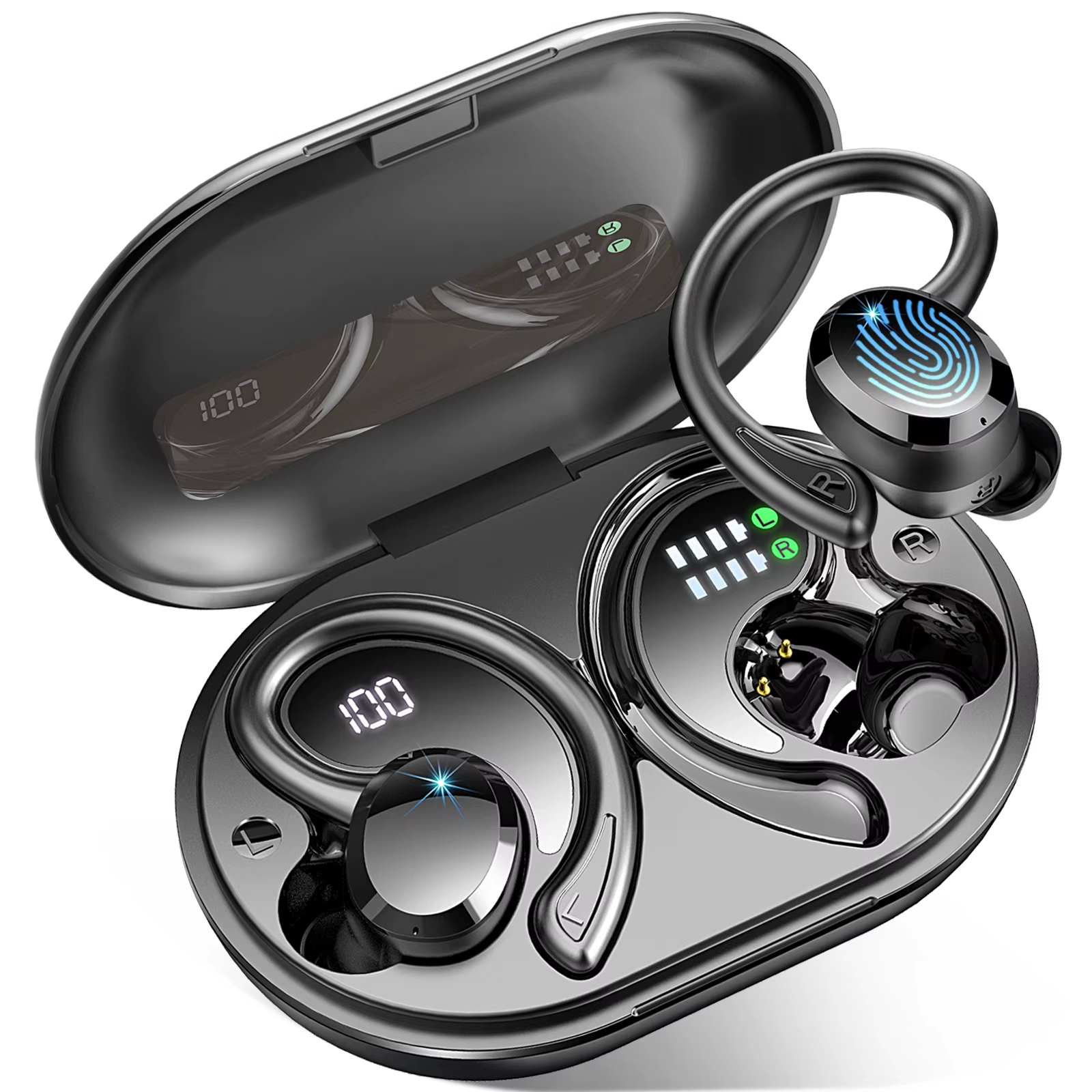 Wireless Bluetooth 5.3 Earbuds with Stereo Bass and Noise Cancelling Mic-image