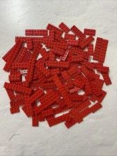 LEGO RED LOT 130 PCS 2X12 2X10 2X8 2X6 2X4 2X3 PLATE VARIETY BUILDING PIECES