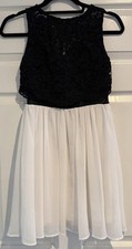 Women's Size 5 Semi Formal Dress with Mesh Midriff - A0101