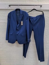 New Reaction Kenneth Cole Men's Slim Fit 2 Piece Suit Blue Sz 44R/37W