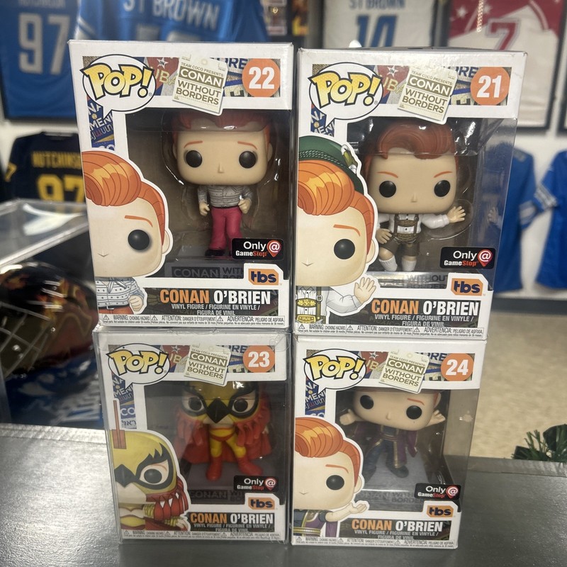 Funko Pop! Conan O'Brien W/O Borders GameStop Exclusive Complete Set