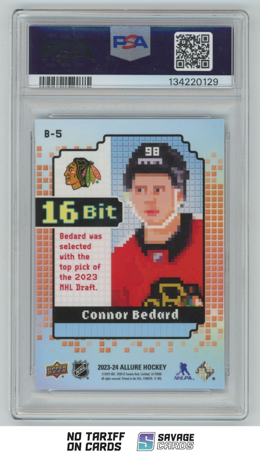 2023-24 Upper Deck Allure 16-Bit Rookie Connor Bedard PSA 10 #B-5 Chicago view 2