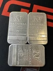 (3) Bar Lot Vintage 1 Troy Oz .999 Fine Silver National Refiners 3oz Total