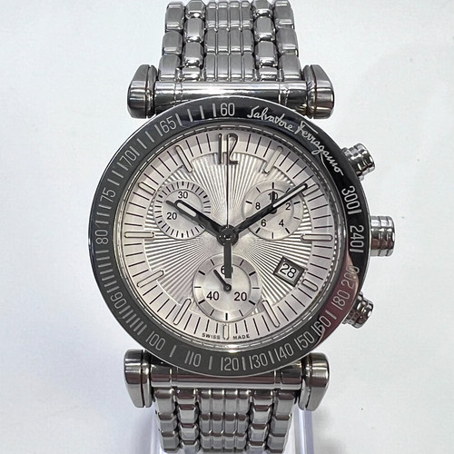 Salvatore Ferragamo Chronograph Date Silver Dial Men's Quartz Watch K50LCQ 40mm
