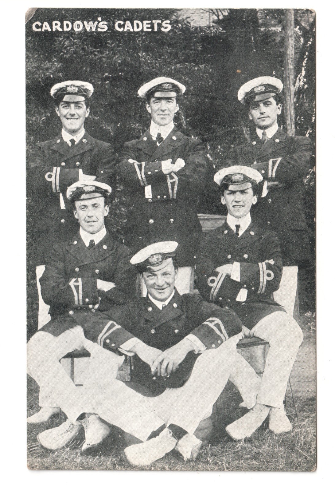 Cardow's Cadets - entertainers wearing naval-style uniforms - old postcard
