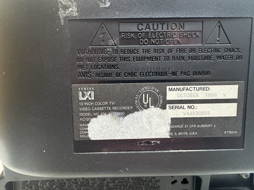 series lxi 13" color tv vcr combo - Picture 9 of 11