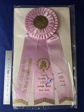 Vintage AKC Dog Show Best of WINNER 1977 Rosette Cocker Spaniel Club Long Island