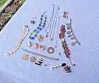 NEAT vintage lot off costume jewelry necklaces rings brooches pins 20 pcs