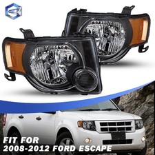 For 2018-2012 Ford Escape Suv Black Headlights Leftright Side Headlamps Pair For 2018-2012 Ford Escape Suv Black Headlights Leftright Side Headlamps Pair