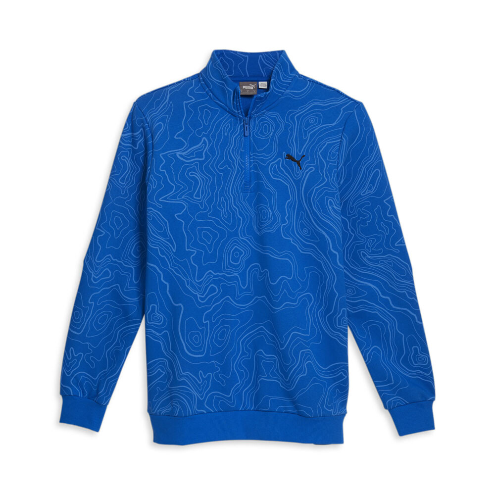 Пуловер Puma Navigate с графическим принтом на молнии, мужская синяя повседневная спортивная верхняя одежда 67915