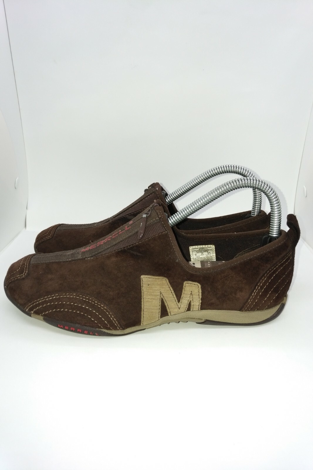 Scarpe casual da donna Merrell Barrado in pelle di castagno con zip taglia 8 marroni