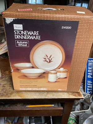 Sears Stoneware Dinnerware Set Autumn Harvest 1970's NIB made in Japan 21-41200