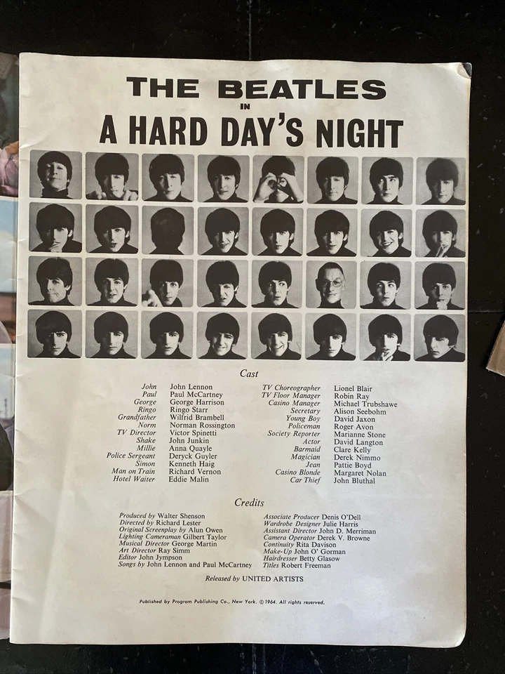 THE BEATLES 1964 original US Film Souvenir PROGRAM book A HARD DAY'S NIGHT n.m. - Image 2 of 4