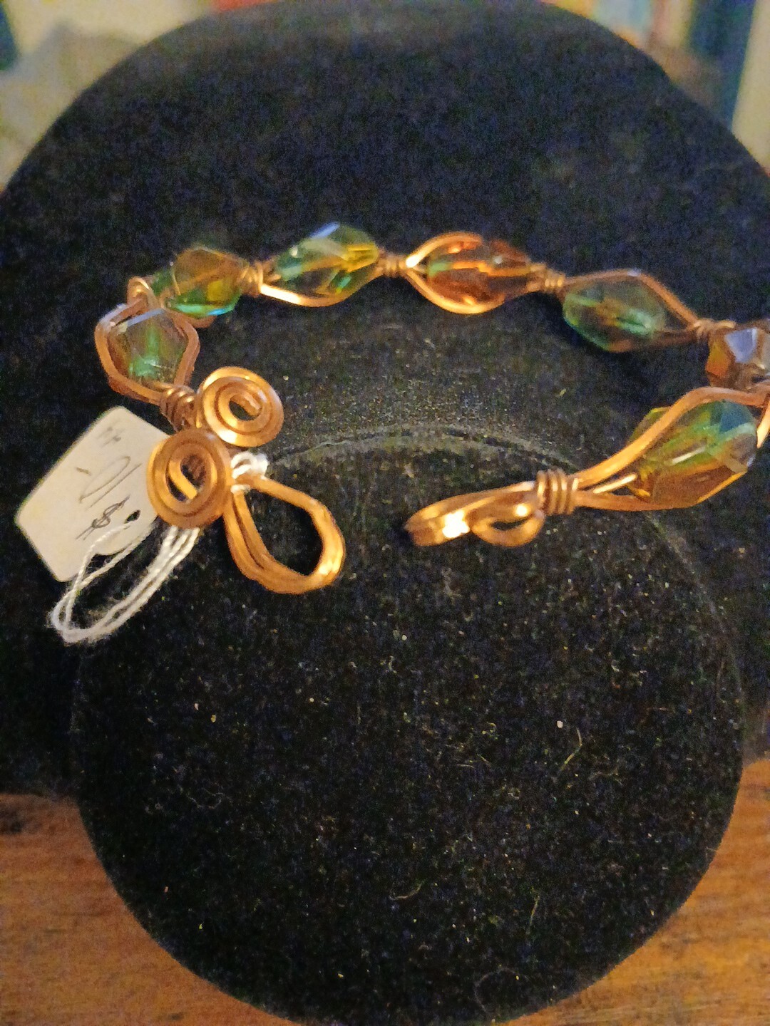 Copper Colored Wire Bracelet With Multicolored Je… - image 3
