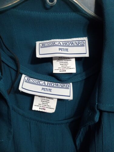 Jessica Howard VINTAGE 2 piece teal dress/jacket size 6 petite BRAND NEW - Picture 2 of 6