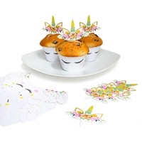 24 Einhorn Muffin Cupcake Topper Deko Set Kuchen Dekoration Geburtstag Party