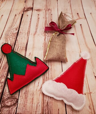 Christmas CatNip Stocking Stuffers Santa Elf Hat Candy Cane Sack Crazy Cat Lady 