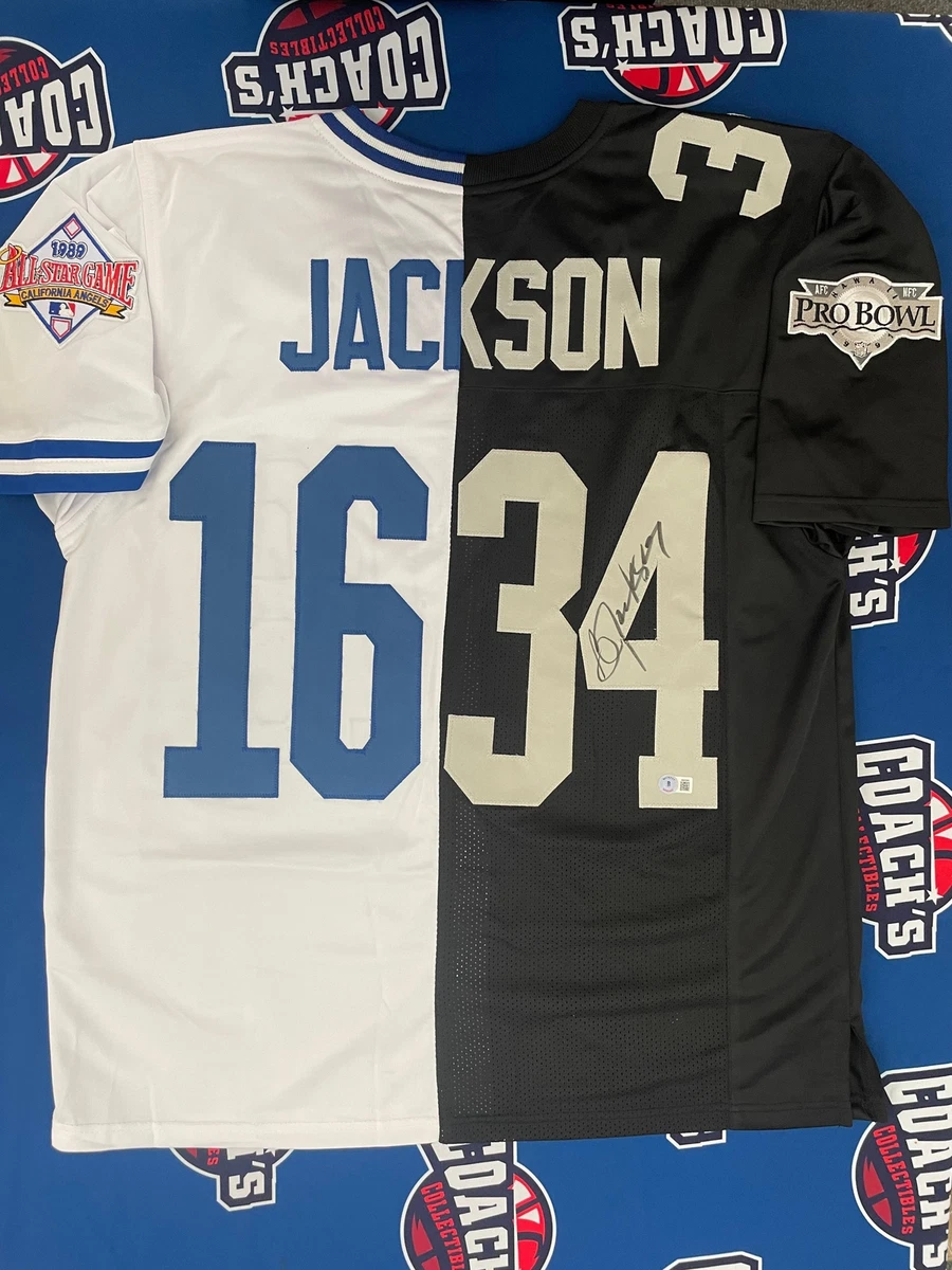 Bo Jackson Autographed CUSTOM Raiders Royals Split Jersey (Beckett