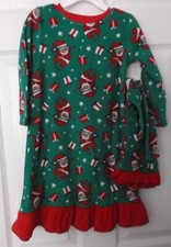 JAMMIES FOR YOUR FAMILIES SANTA NIGHTGOWN  MATCHING DOLL GOWN - SIZE 2T - NWT