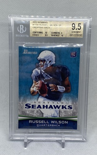 Russell Wilson [Dropping Back] #116 2012 Bowman card