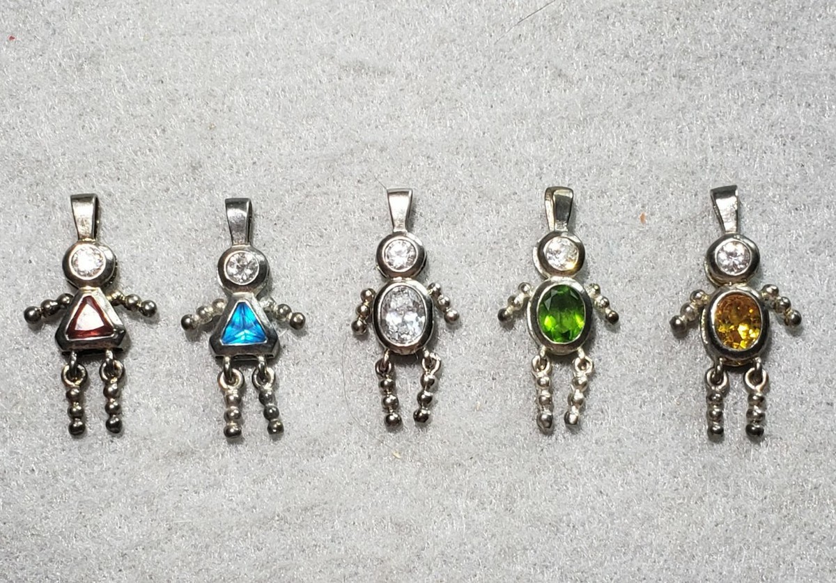 Sterling Silver Birthstone Charm January March April August