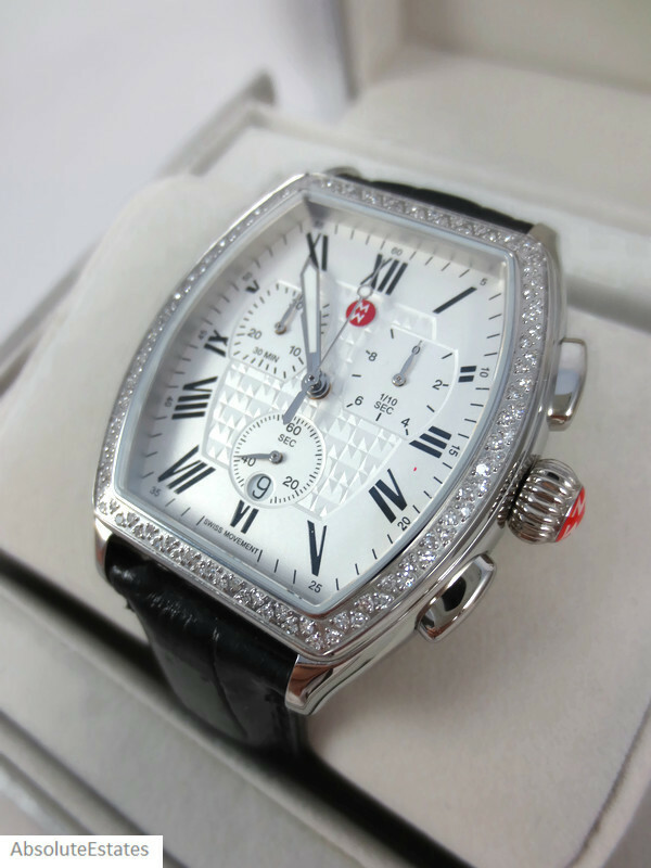 NEW Michele Releve Diamond Silver Stainless Steel Watch  display picture 3