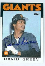 David Green autographed baseball card (San Francisco Giants) 1986 Topps #727