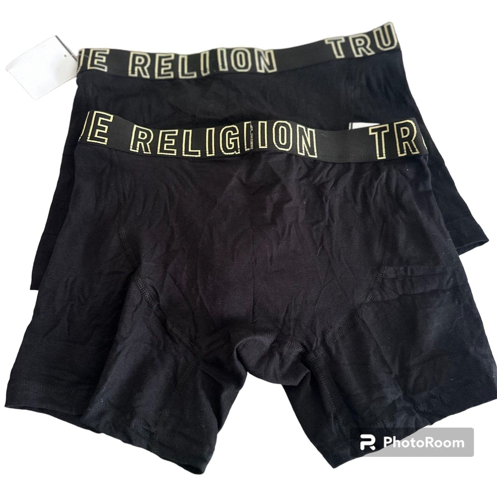 True Religion Boxer Briefs for Men 2 pack NWT Size Medium Black and