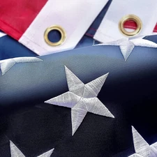 6X10  US American Flag Heavy Duty Embroidered Stars Sewn Stripes Grommets Nylon