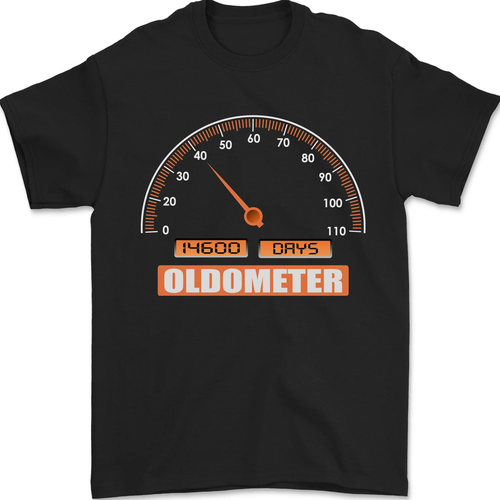 40th Birthday 40 Year Old Ageometer Funny Mens T-Shirt 100% Cotton - Picture 4 of 15