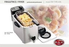Rgv Friggitrice 3/4 lt professionale acciaio inox 2500 w rubinetto fry4n - Rotex