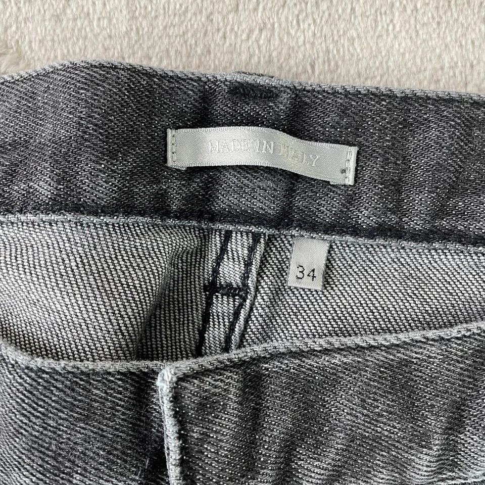 Jeans Dior Hombre 34x27 Negro Carbón Calce Ajustado 17.5 Diseñador Hecho en Italia $1150 Foto 2 de 4