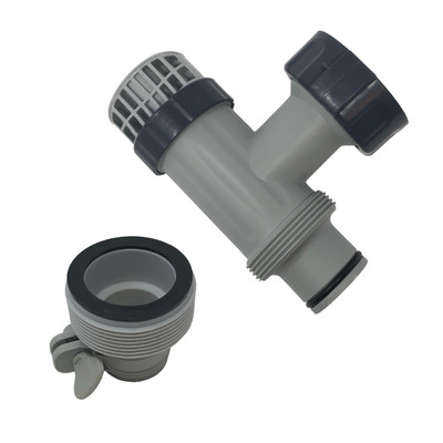 Intex 26375EH Replacement for Pool Large Plunger Valve with Nut + Hose Adapter