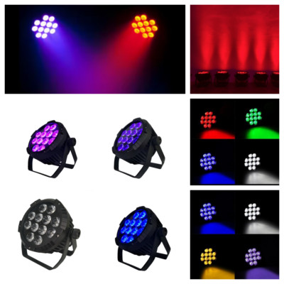 4pc/Stage Event Light Waterproof 12x 15W RGBWAUV 6IN1 Slim LED Par Lights