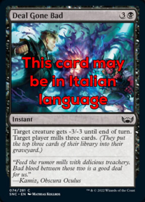 MTG DEAL GONE BAD FOIL EXC - FINISHED DEAL MALE 74 - SNC - MAGIC