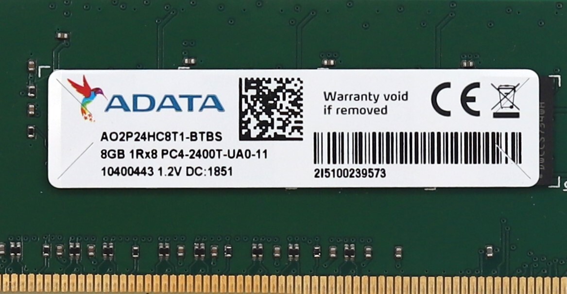 ADATA 16GB (2X8GB) DDR4 Desktop RAM 2400 MHz 1rx8 AO2P24HC8T1-BTBS