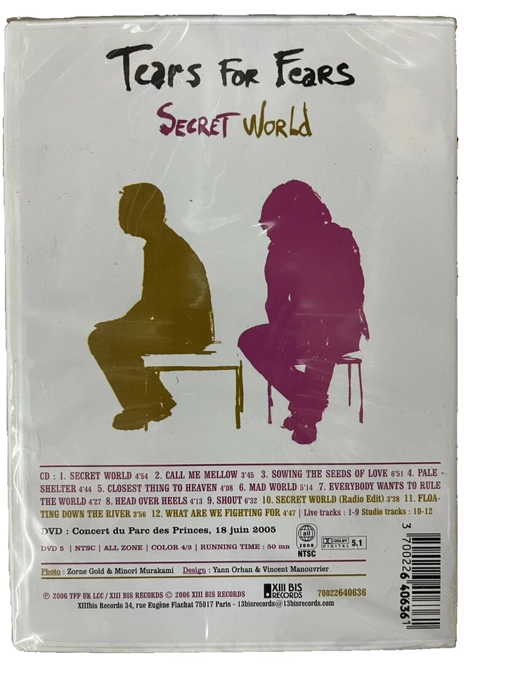 TEARS FOR FEARS - SECRET WORLD - DVD + CD LIVE IN PARIS, PARC DES PRINCES 2005 - Bild 3 von 3