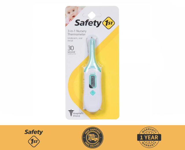 Safety 1st 3-in-1 Nursery Thermometer Underarm Oral Rectal 30 Second Reading