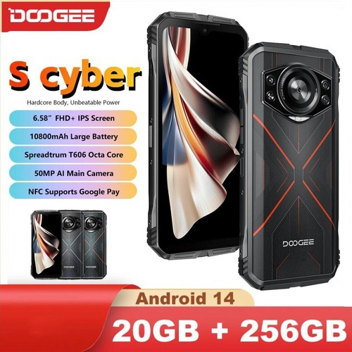 DOOGEE S Cyber Rugged Mobile Phone 20GB+256GB 6.58 Inch Android 14 10800mAh 50MP - Picture 2 of 26