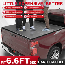 Fiberglass Tonneau Cover For 6.6ft 2007-2013 Silverado 1500 Hard Tri-fold 78.8
