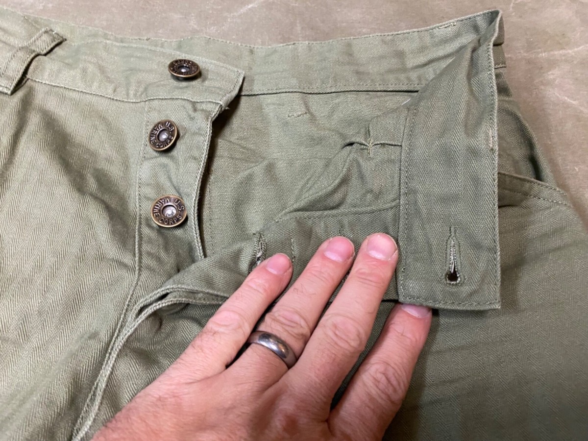 WWII US USMC MARINE P1941 P41 COMBAT FIELD HBT TROUSERS-SIZE