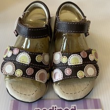 New Pediped Flex Gillian Chocolate Brown EU 20 Sandals US 5 Girls Toddler